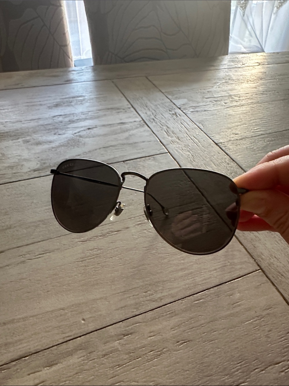 Gucci aviator sunglasses unisex silver classic